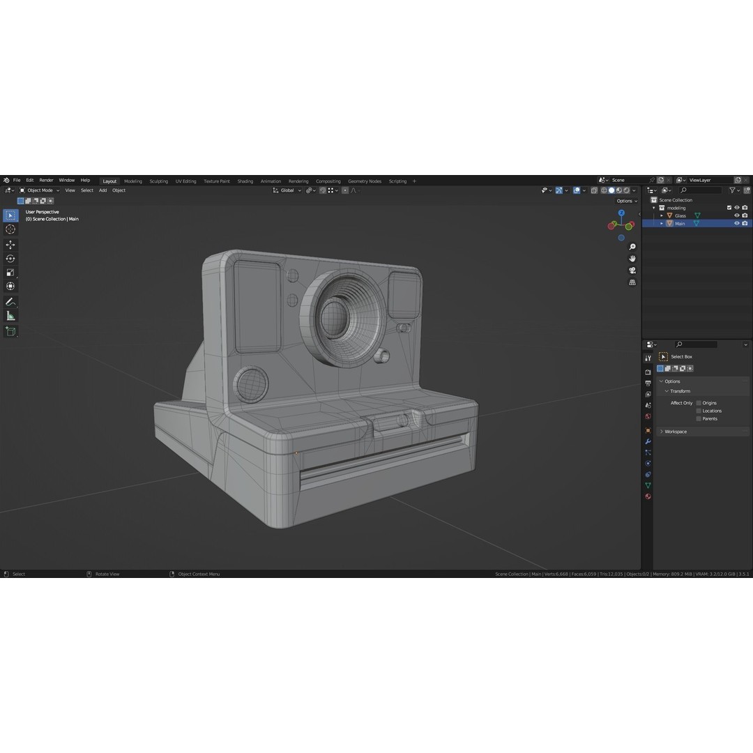 Polaroid OneStep 2 Camera 3D Model – Low Poly PBR Asset, FBX, OBJ - View 6