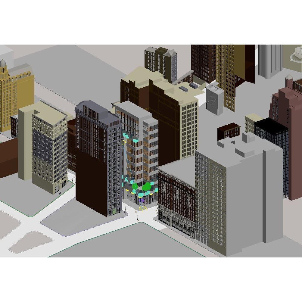 NYC Street with Modern Commercial Building - 3D Model - View 11