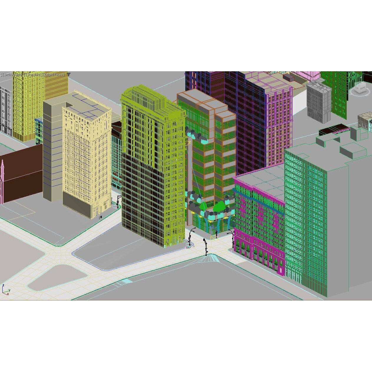 NYC Street with Modern Commercial Building - 3D Model - View 13