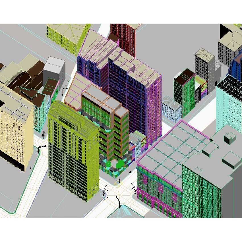 NYC Street with Modern Commercial Building - 3D Model - View 7
