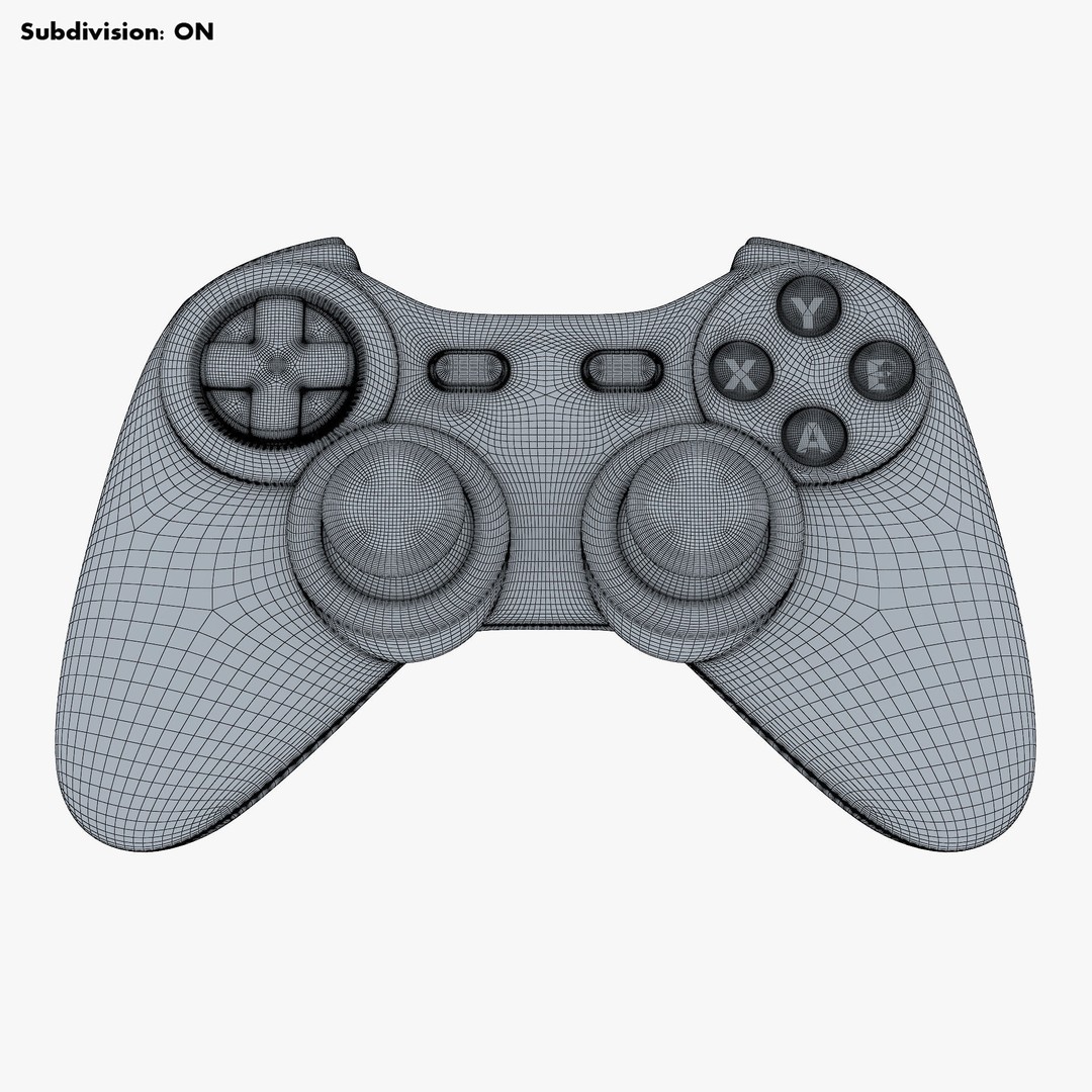 Generic Video Game Controller 3D Model – High Poly PBR Game Asset, FBX, OBJ - View 15