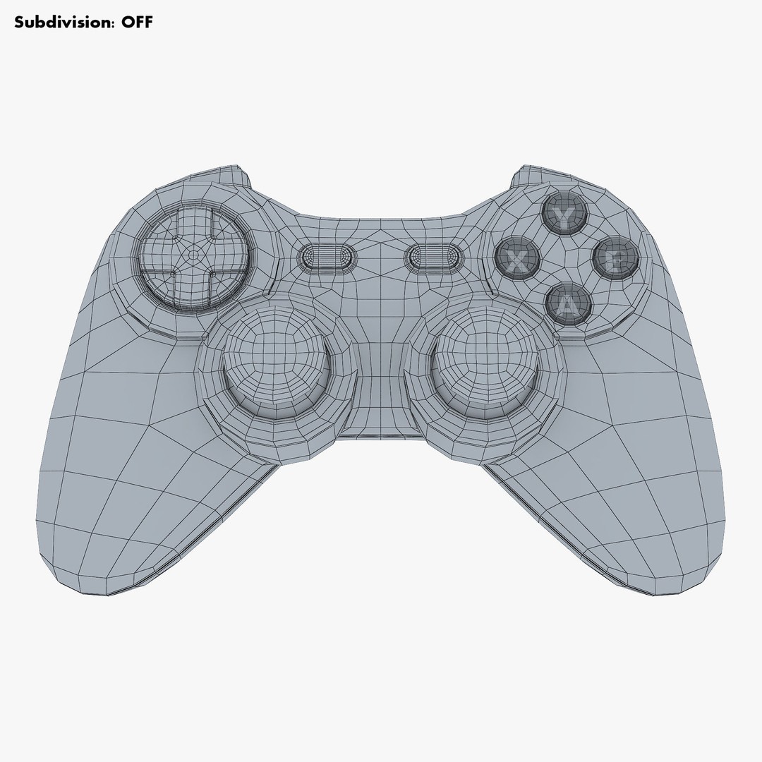 Generic Video Game Controller 3D Model – High Poly PBR Game Asset, FBX, OBJ - View 16