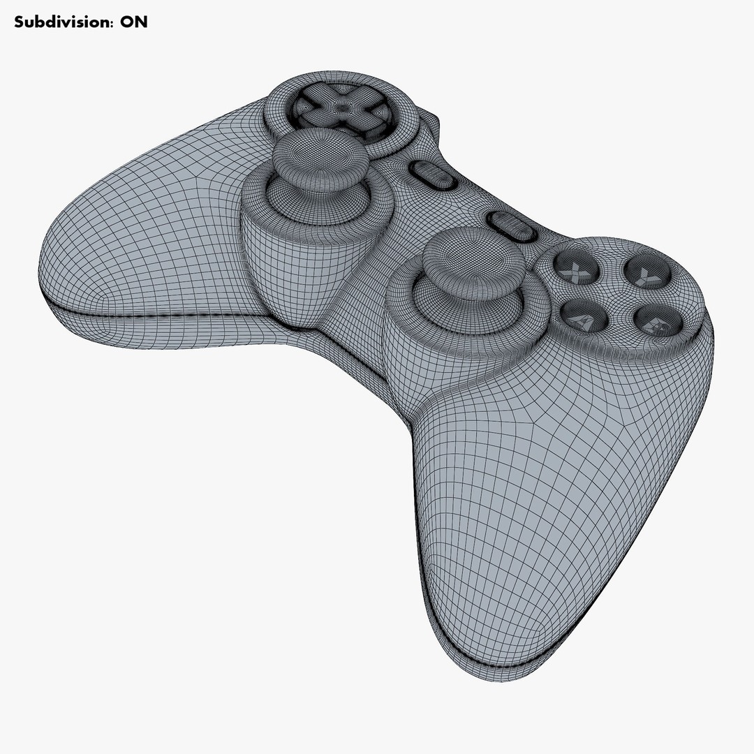 Generic Video Game Controller 3D Model – High Poly PBR Game Asset, FBX, OBJ - View 17