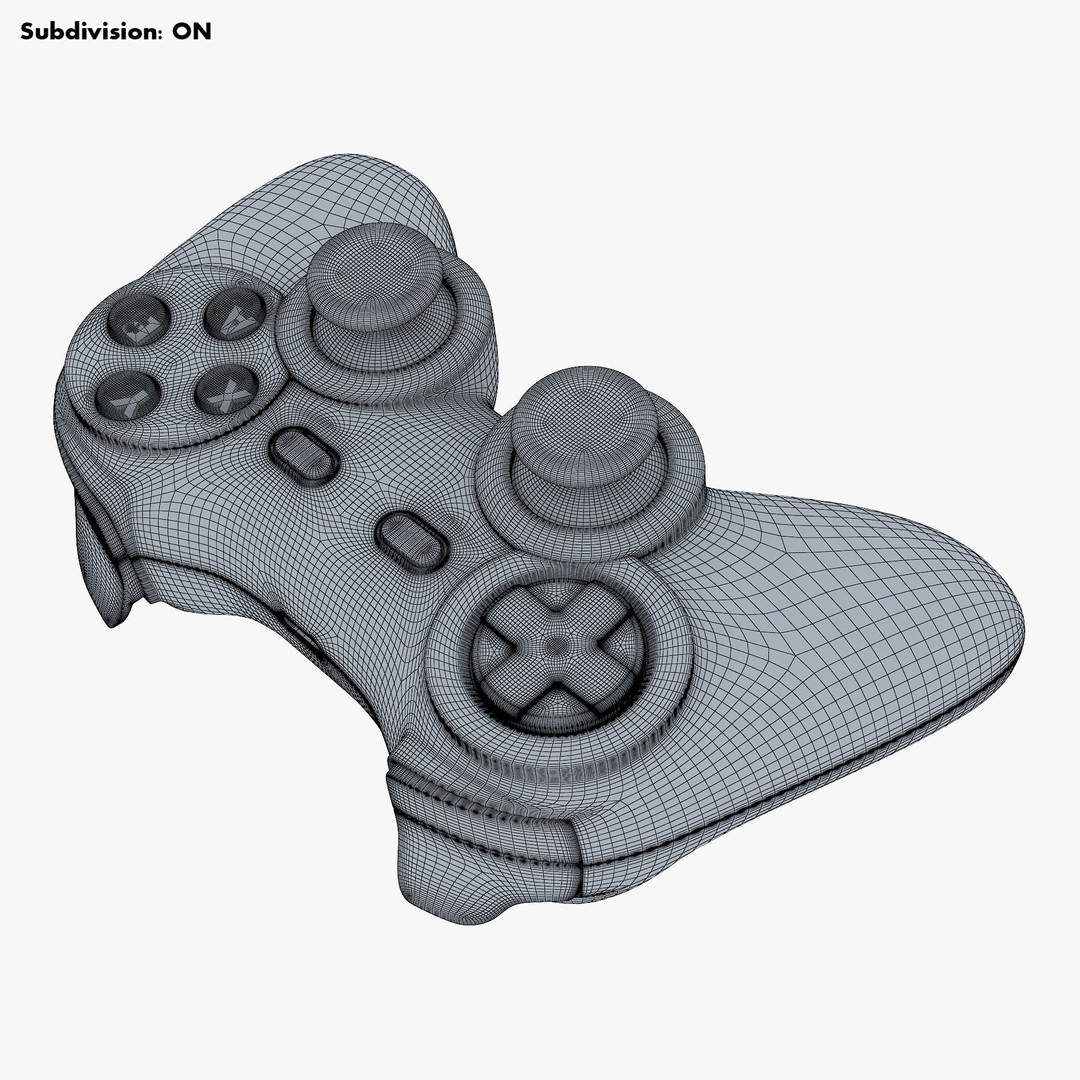 Generic Video Game Controller 3D Model – High Poly PBR Game Asset, FBX, OBJ - View 19