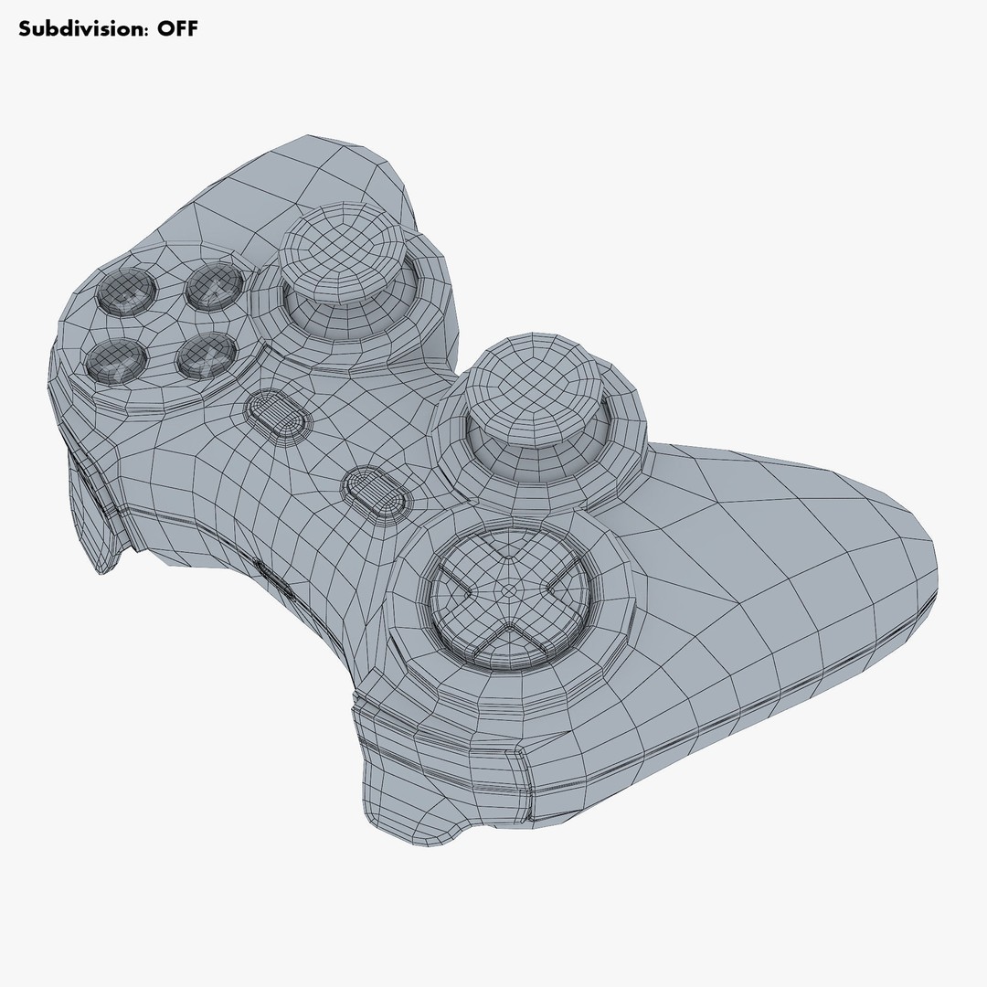 Generic Video Game Controller 3D Model – High Poly PBR Game Asset, FBX, OBJ - View 20