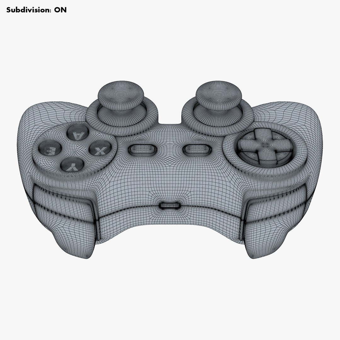Generic Video Game Controller 3D Model – High Poly PBR Game Asset, FBX, OBJ - View 21