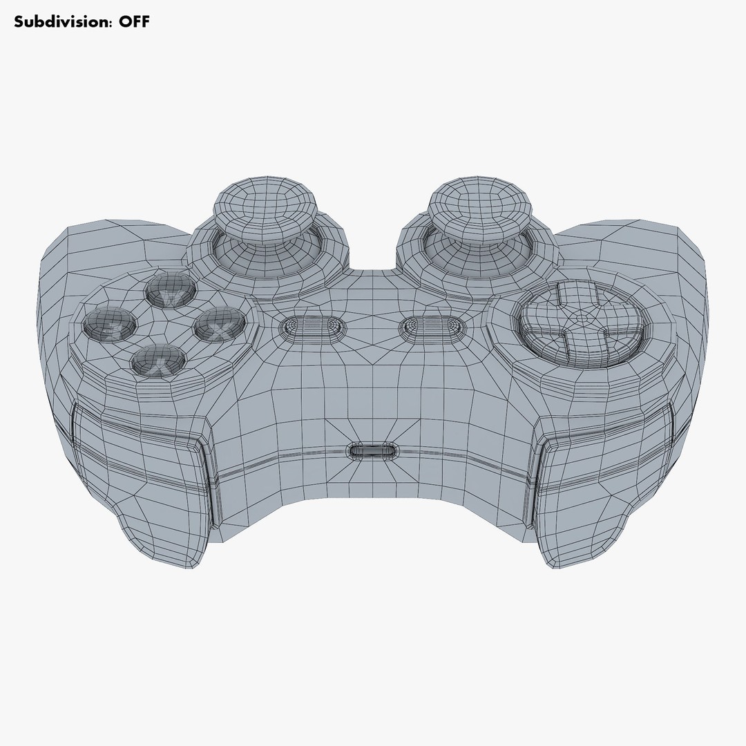 Generic Video Game Controller 3D Model – High Poly PBR Game Asset, FBX, OBJ - View 22