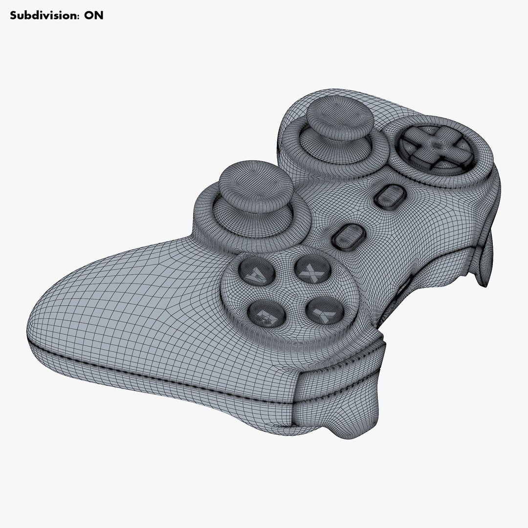 Generic Video Game Controller 3D Model – High Poly PBR Game Asset, FBX, OBJ - View 23