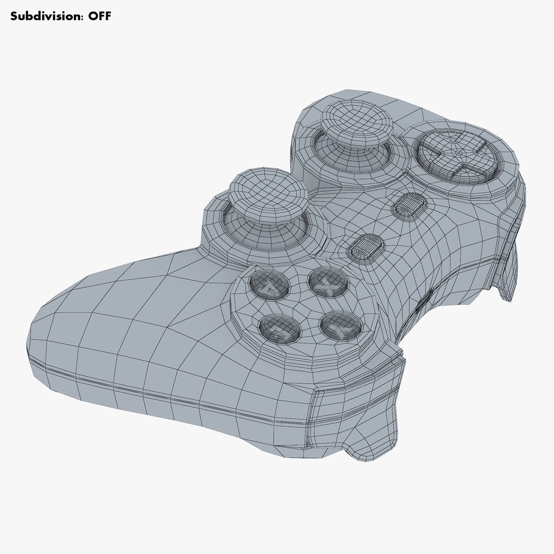 Generic Video Game Controller 3D Model – High Poly PBR Game Asset, FBX, OBJ - View 24