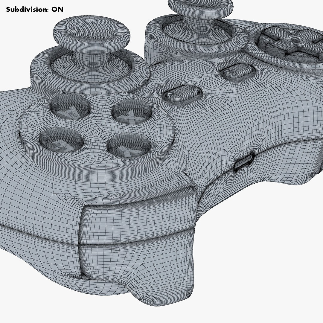 Generic Video Game Controller 3D Model – High Poly PBR Game Asset, FBX, OBJ - View 29