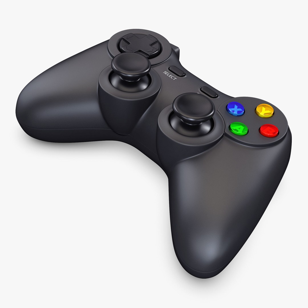 Generic Video Game Controller 3D Model – High Poly PBR Game Asset, FBX, OBJ - View 3