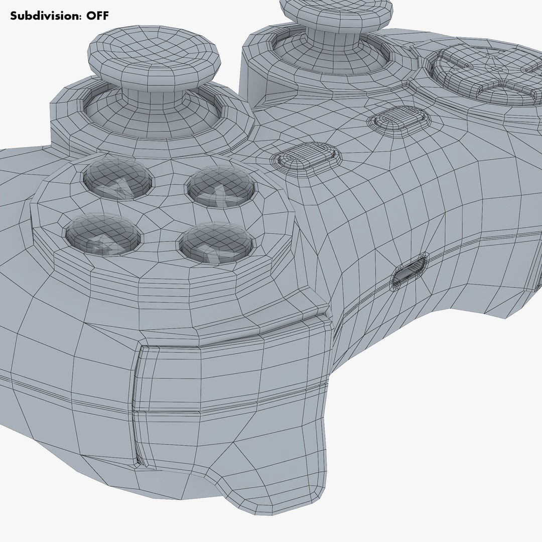 Generic Video Game Controller 3D Model – High Poly PBR Game Asset, FBX, OBJ - View 30