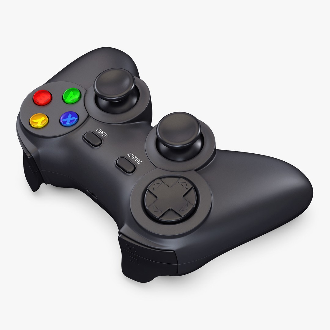 Generic Video Game Controller 3D Model – High Poly PBR Game Asset, FBX, OBJ - View 4