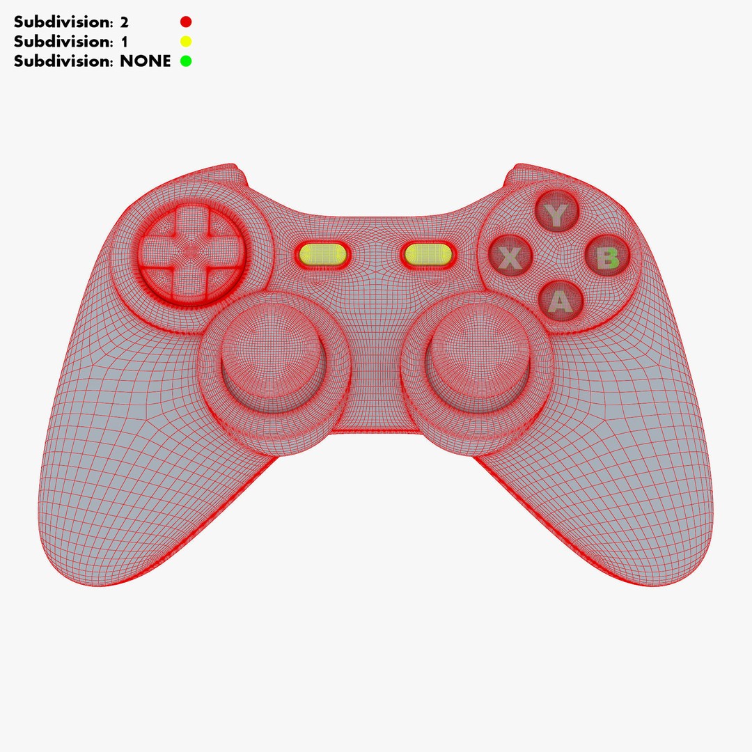 Generic Video Game Controller 3D Model – High Poly PBR Game Asset, FBX, OBJ - View 43
