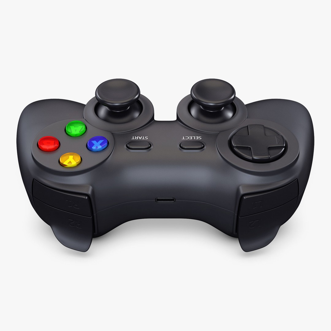 Generic Video Game Controller 3D Model – High Poly PBR Game Asset, FBX, OBJ - View 5