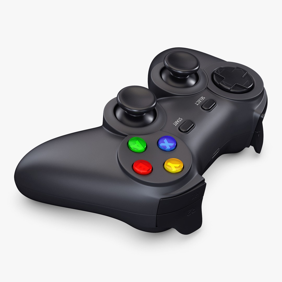 Generic Video Game Controller 3D Model – High Poly PBR Game Asset, FBX, OBJ - View 6