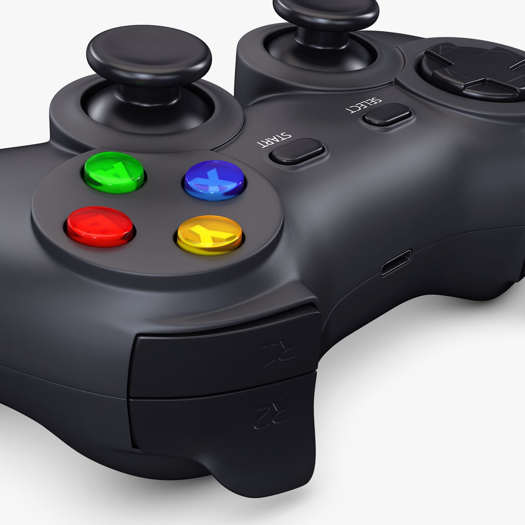 Generic Video Game Controller 3D Model – High Poly PBR Game Asset, FBX, OBJ - View 9