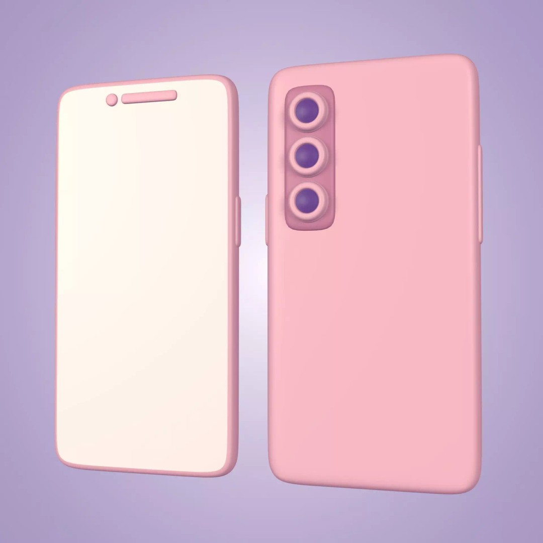 Cartoon Smartphone 3D Model – Low Poly Game Asset, Blender, FBX - View 2