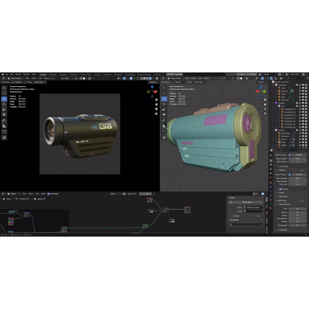 Action Camera 3D Model – High Poly Detailed Blender Asset, FBX & OBJ - View 14