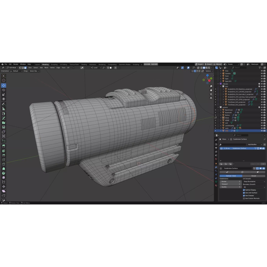 Action Camera 3D Model – High Poly Detailed Blender Asset, FBX & OBJ - View 15
