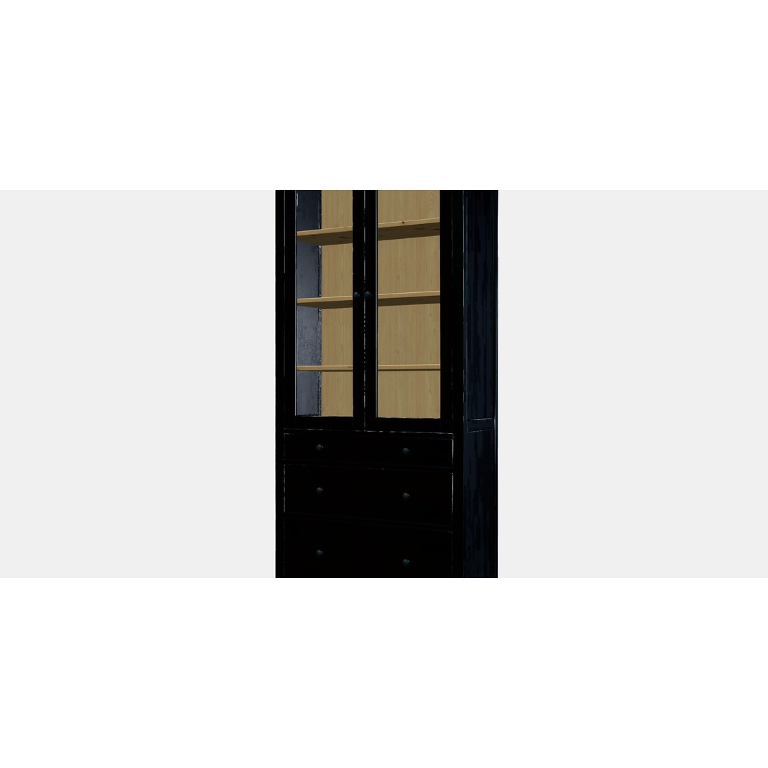 HEMNES Glass Door Cabinet 3D Model – Low Poly Furniture Asset, FBX - View 14
