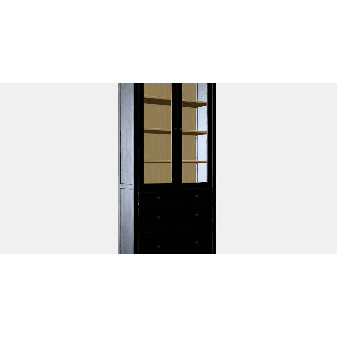 HEMNES Glass Door Cabinet 3D Model – Low Poly Furniture Asset, FBX - View 8