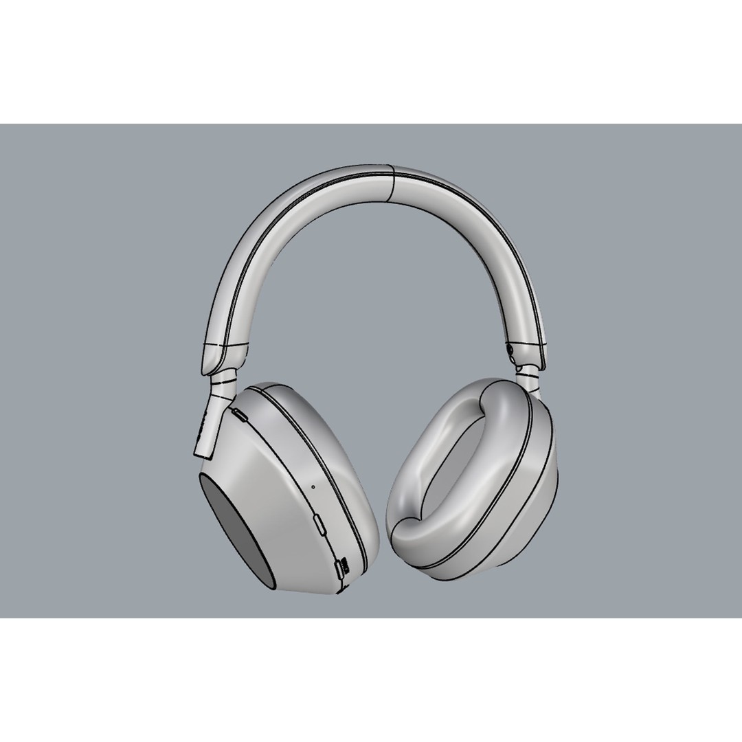Sony WH-1000XM5 Headphone 3D Model – Black Audio Asset, FBX, OBJ - View 10