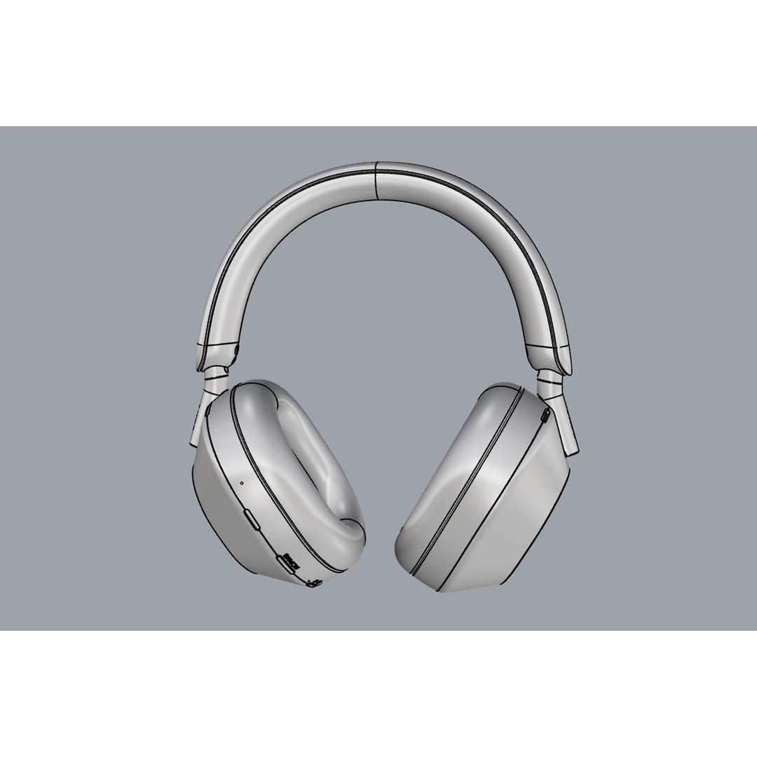 Sony WH-1000XM5 Headphone 3D Model – Black Audio Asset, FBX, OBJ - View 13