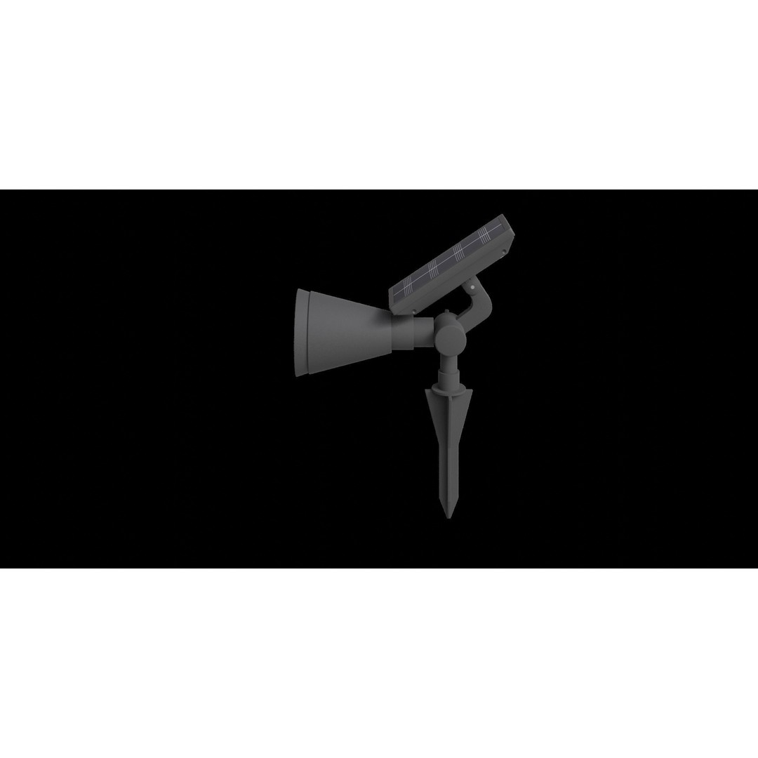 Modern Solar 30 Lumen Black Spot Light 3D Model – Low Poly PBR Design, FBX