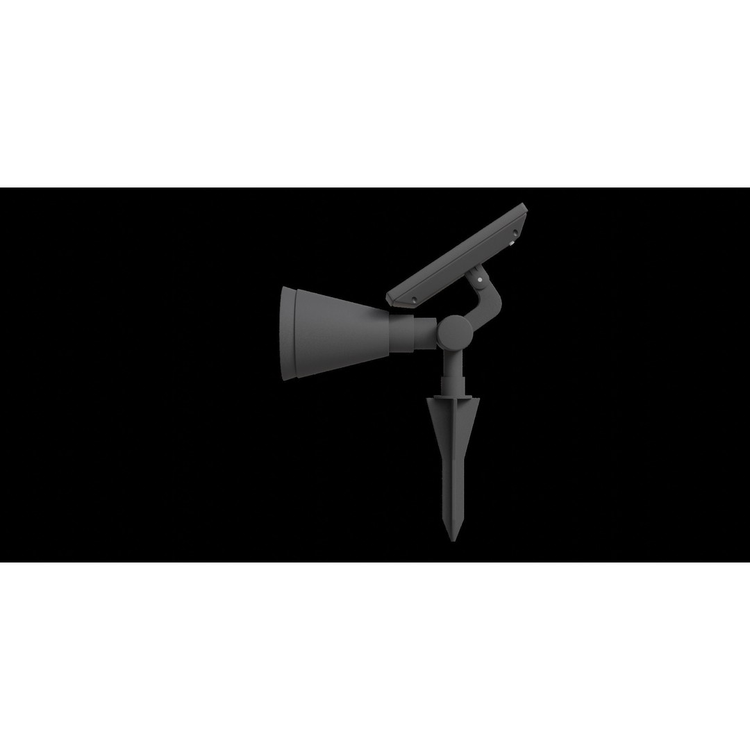 Modern Solar 30 Lumen Black Spot Light 3D Model – Low Poly PBR Design, FBX - View 10