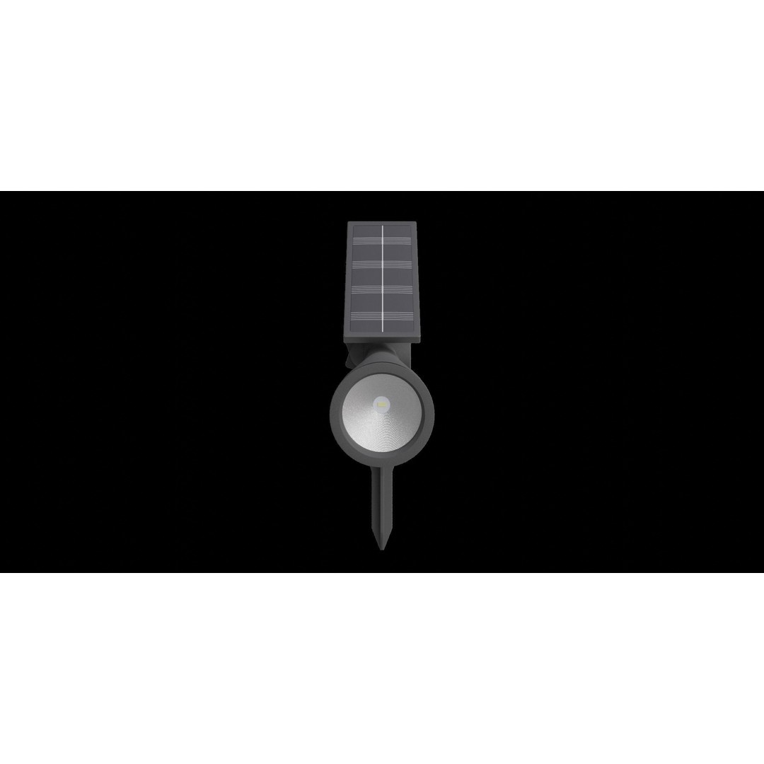 Modern Solar 30 Lumen Black Spot Light 3D Model – Low Poly PBR Design, FBX - View 11