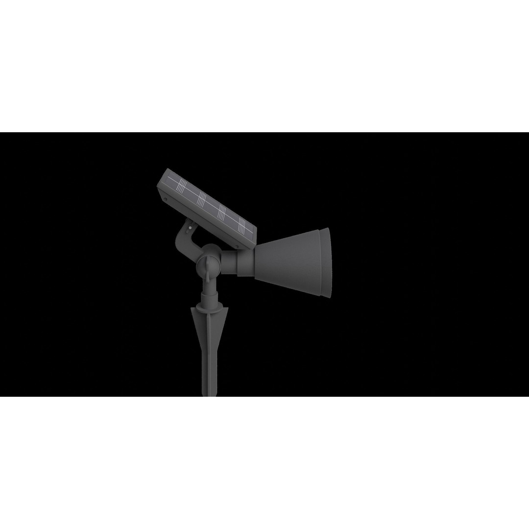 Modern Solar 30 Lumen Black Spot Light 3D Model – Low Poly PBR Design, FBX - View 12