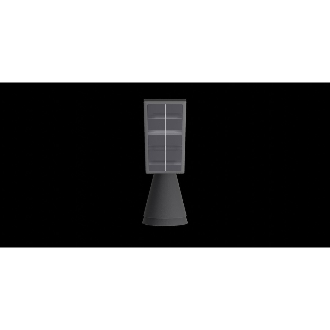 Modern Solar 30 Lumen Black Spot Light 3D Model – Low Poly PBR Design, FBX - View 3