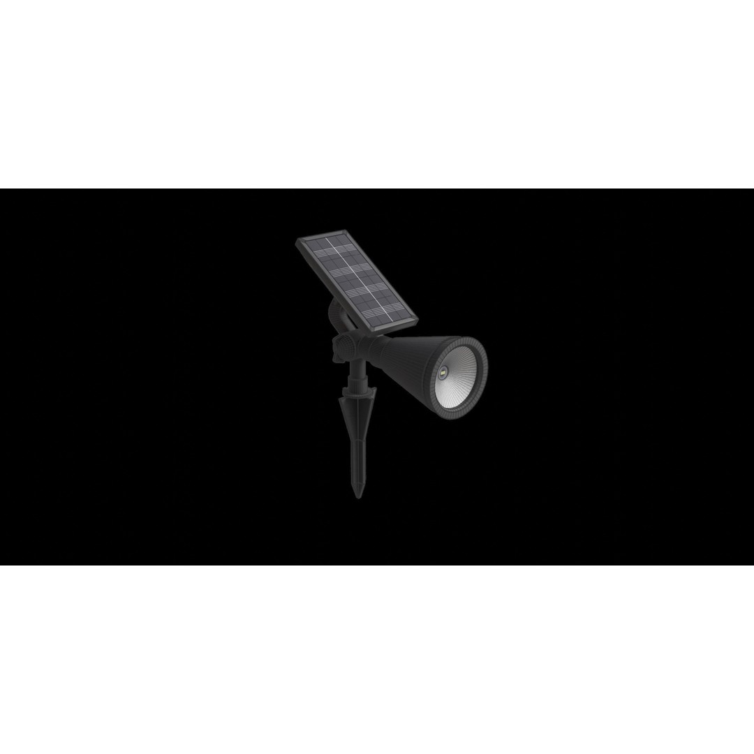 Modern Solar 30 Lumen Black Spot Light 3D Model – Low Poly PBR Design, FBX - View 6