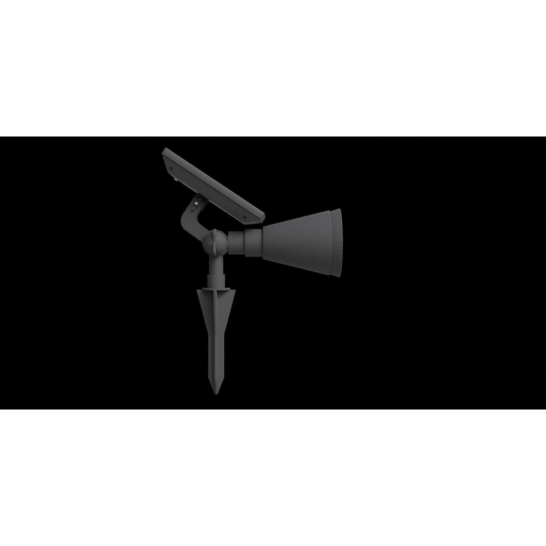 Modern Solar 30 Lumen Black Spot Light 3D Model – Low Poly PBR Design, FBX - View 8