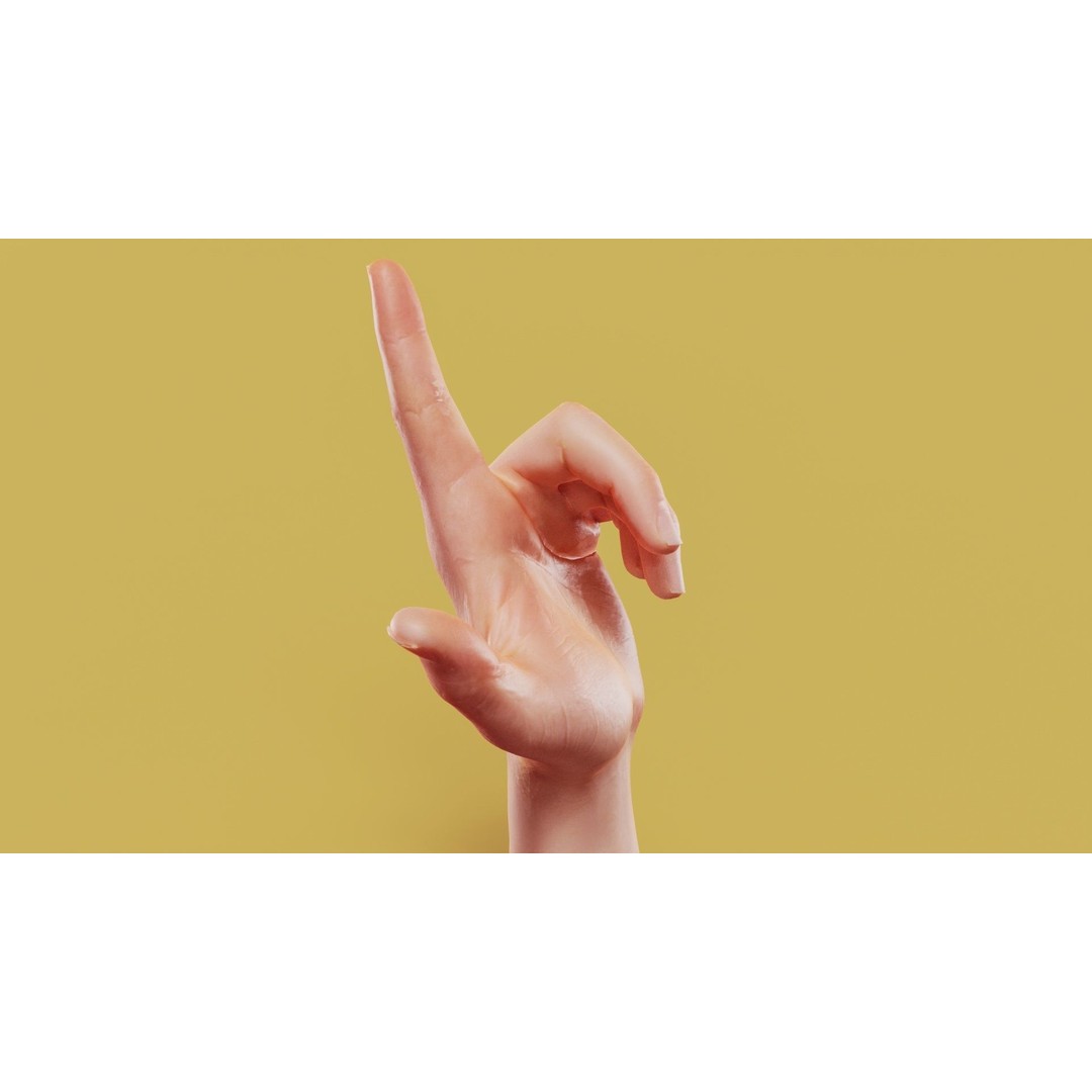 Male Hand 3D Model – Low Poly Photogrammetry Asset, FBX, OBJ - View 4