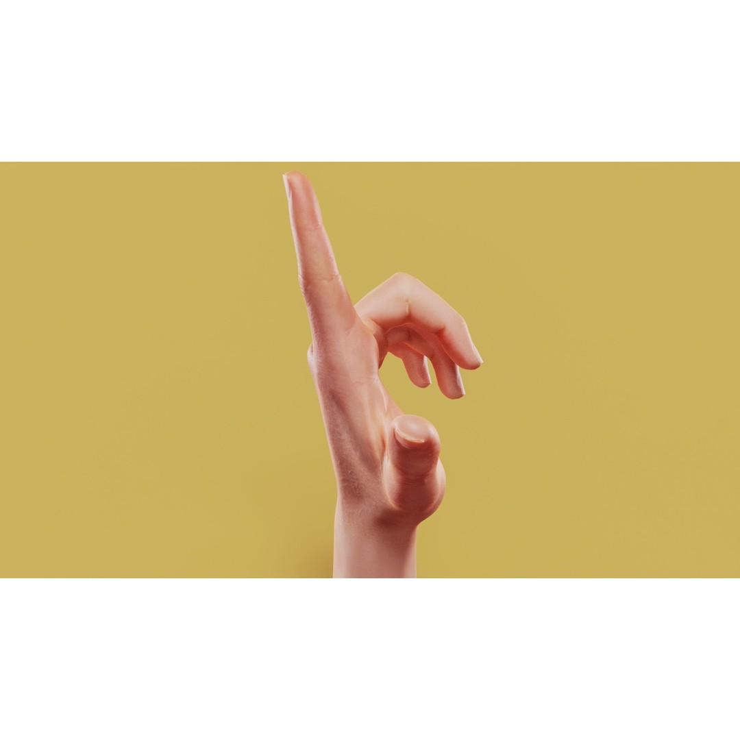 Male Hand 3D Model – Low Poly Photogrammetry Asset, FBX, OBJ - View 5