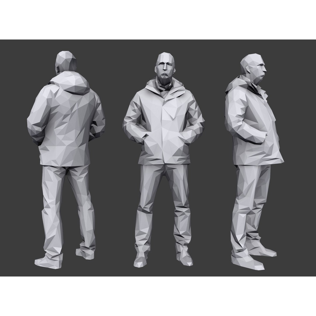 Casual Characters 3D Model – Low Poly Stylized People for Archviz