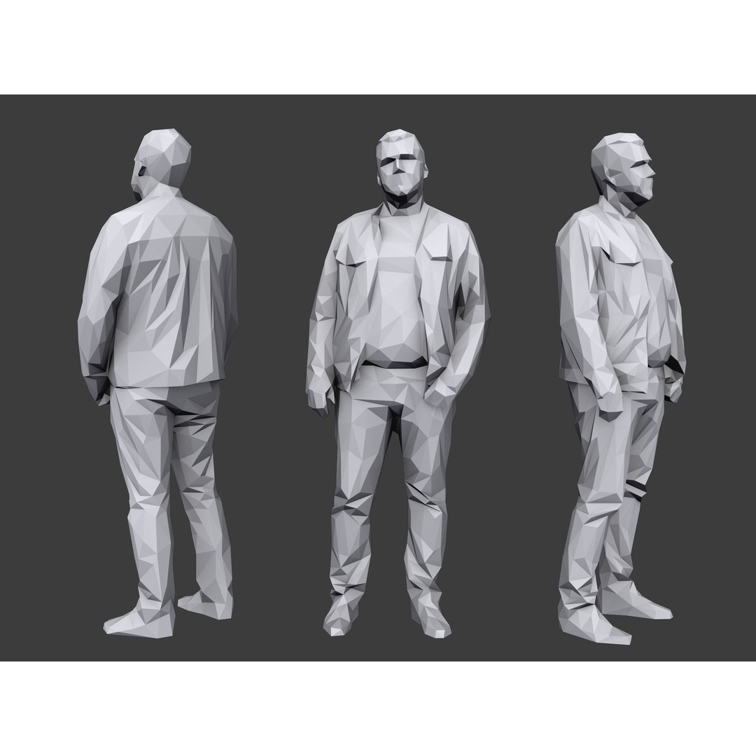 Casual Characters 3D Model – Low Poly Stylized People for Archviz - View 8
