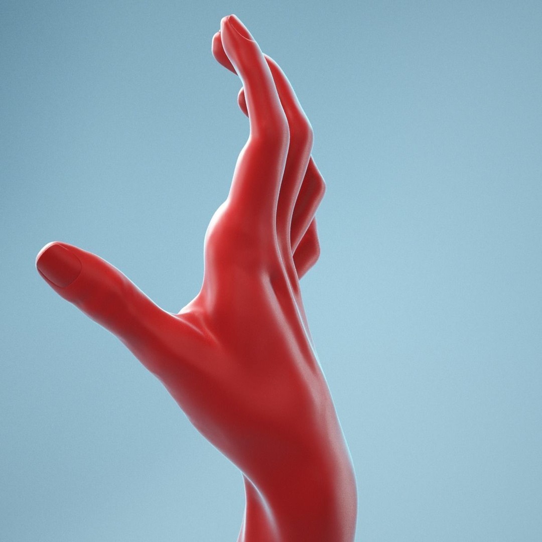 Stretched Claw Realistic Hand 3D Model – High Poly PBR Asset, FBX