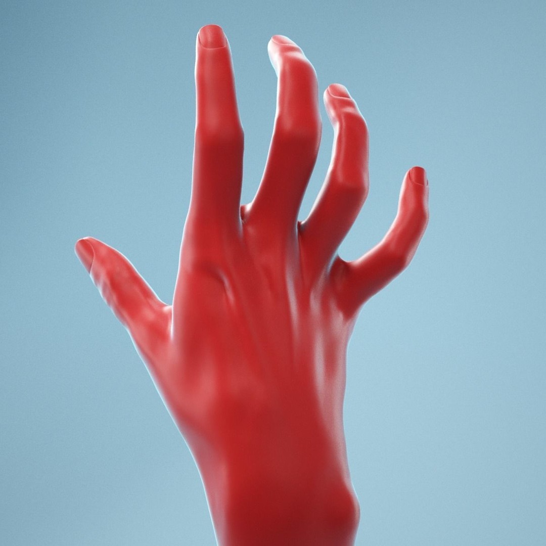 Stretched Claw Realistic Hand 3D Model – High Poly PBR Asset, FBX - View 11