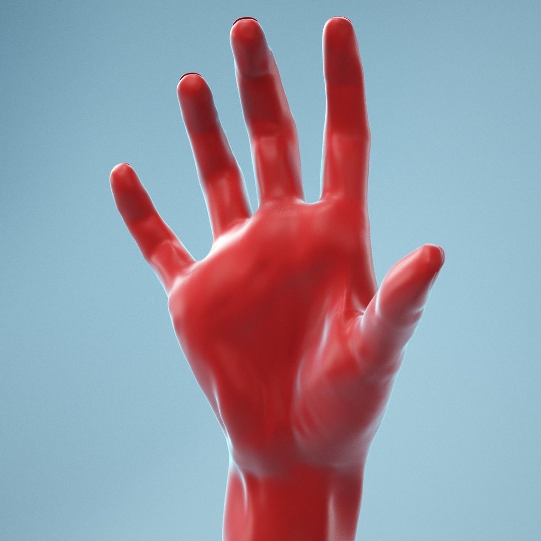 Stretched Claw Realistic Hand 3D Model – High Poly PBR Asset, FBX - View 4
