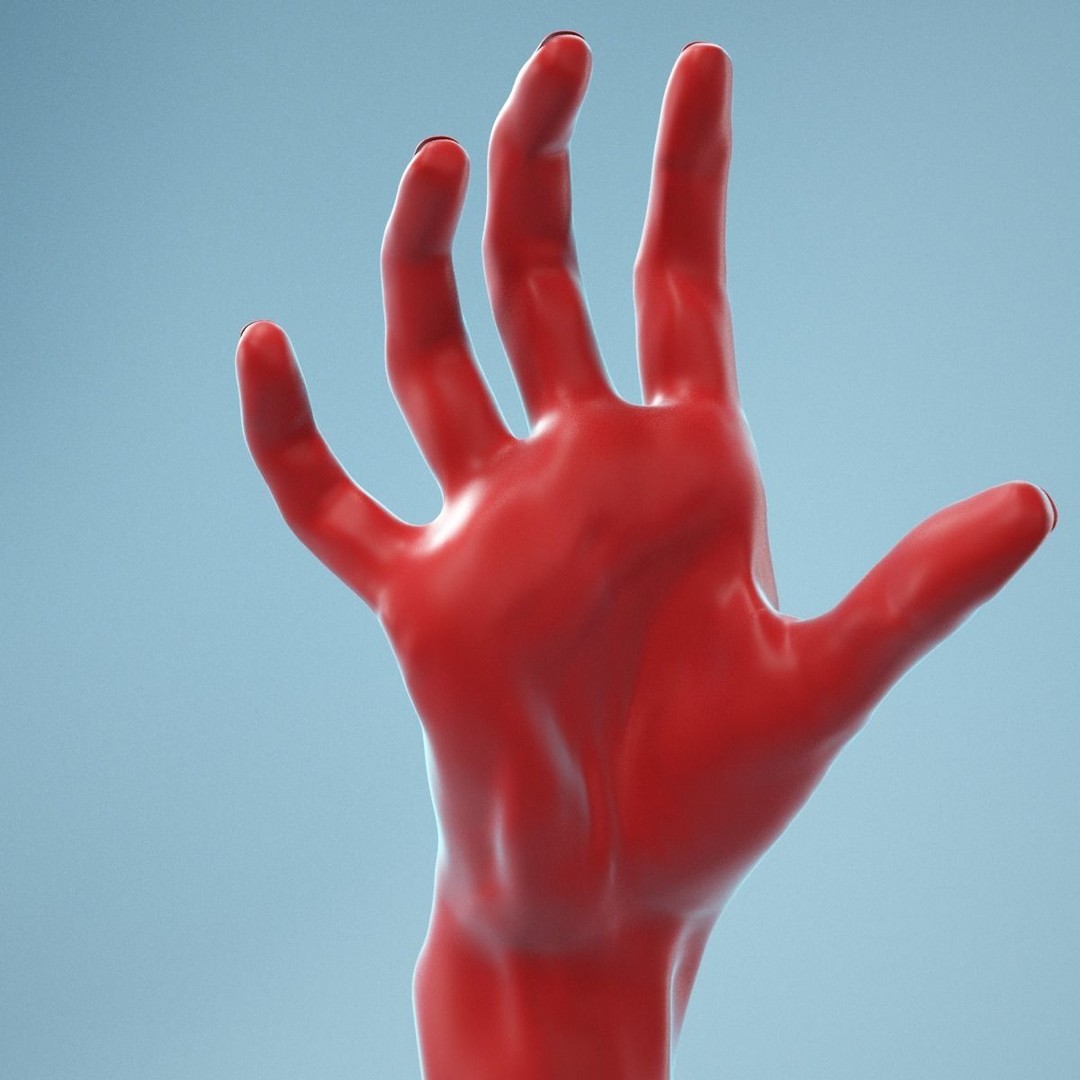 Stretched Claw Realistic Hand 3D Model – High Poly PBR Asset, FBX - View 5