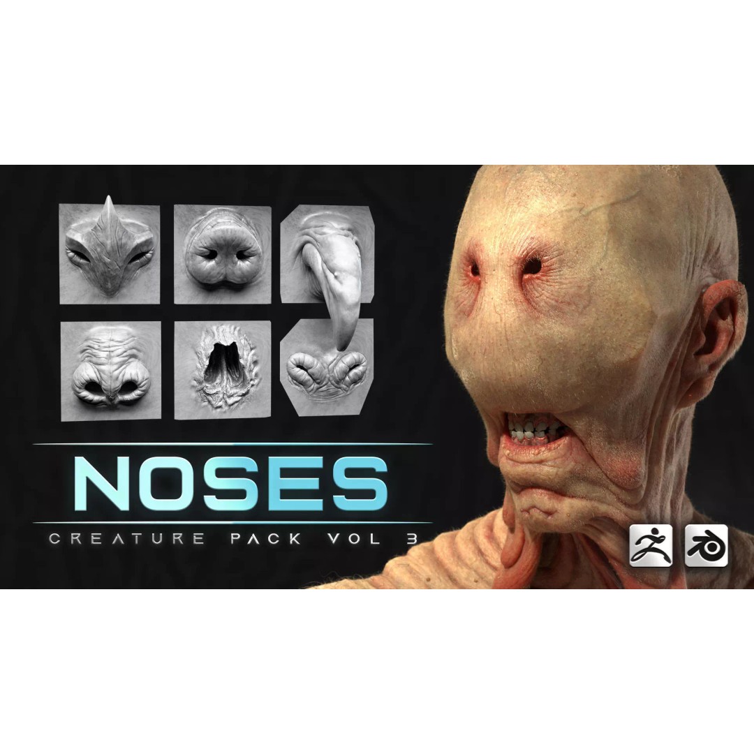 Creature Nose 3D Model – High Detail VDM Brushes, OBJ, FBX - View 2