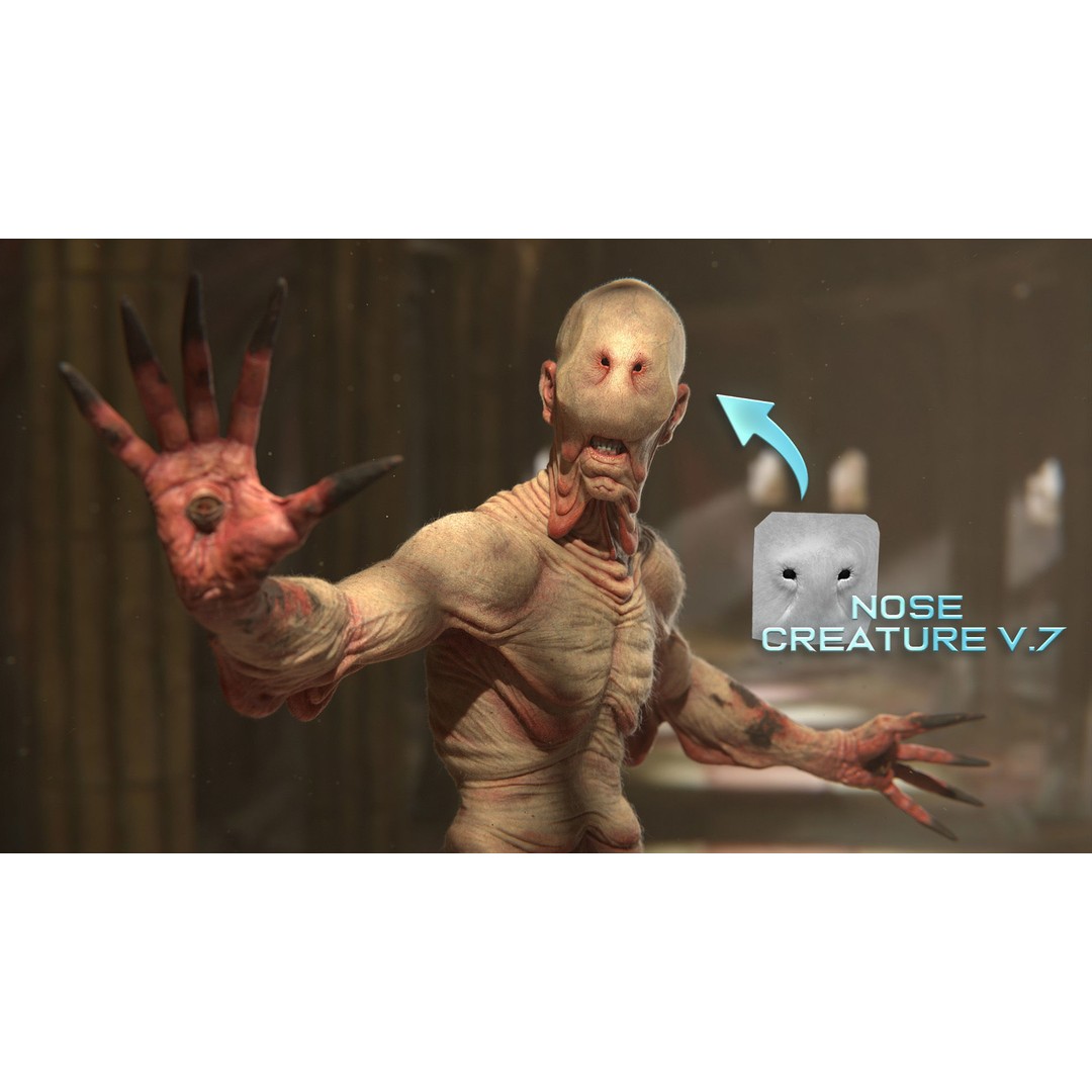Creature Nose 3D Model – High Detail VDM Brushes, OBJ, FBX - View 4
