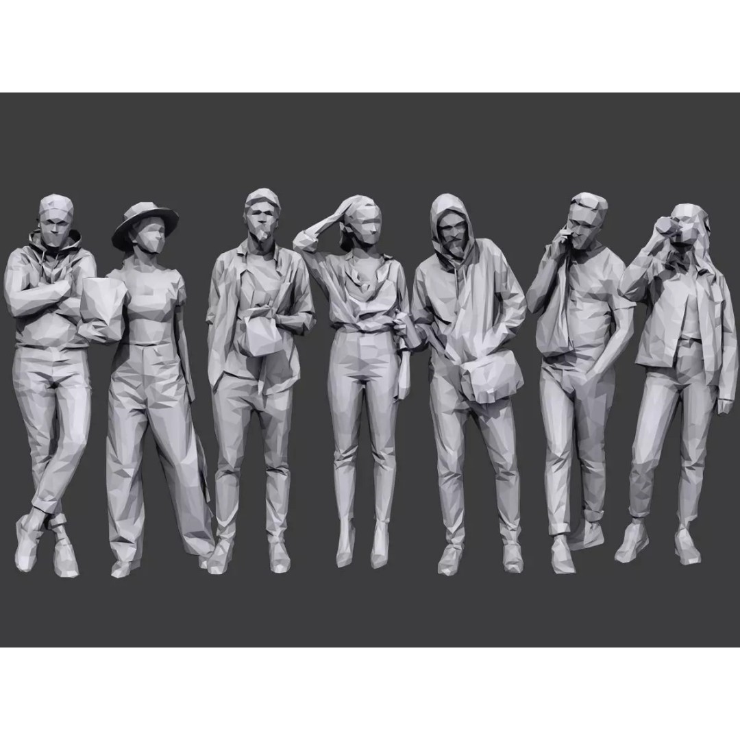 Casual Character 3D Model – Low Poly Stylized People Pack, FBX - View 2