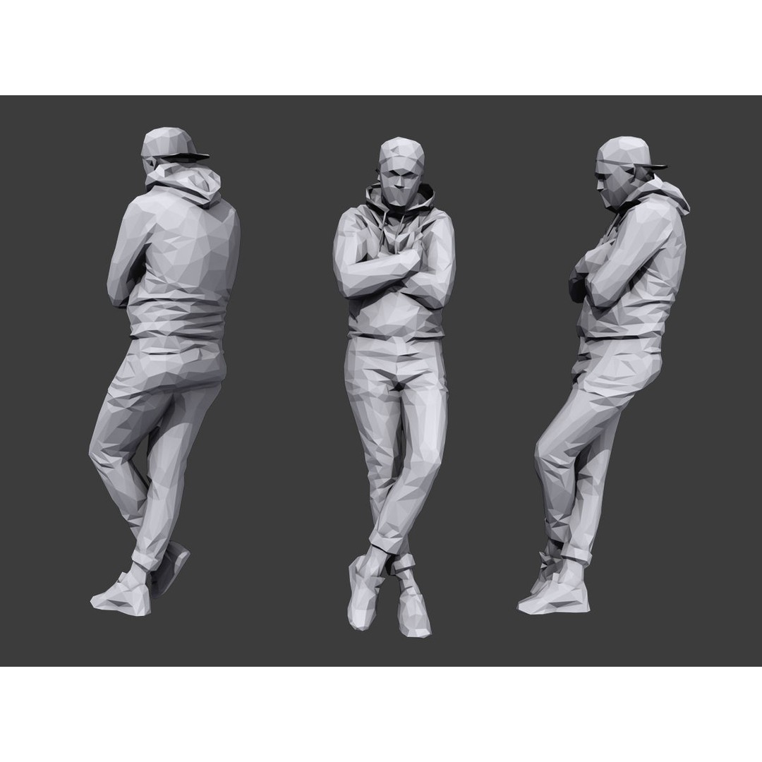 Casual Character 3D Model – Low Poly Stylized People Pack, FBX - View 3