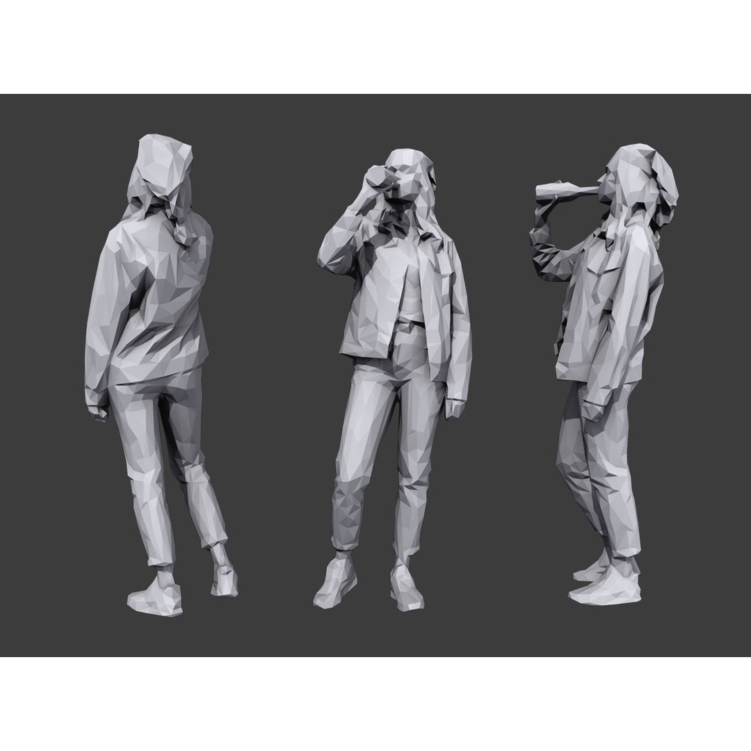 Casual Character 3D Model – Low Poly Stylized People Pack, FBX - View 4