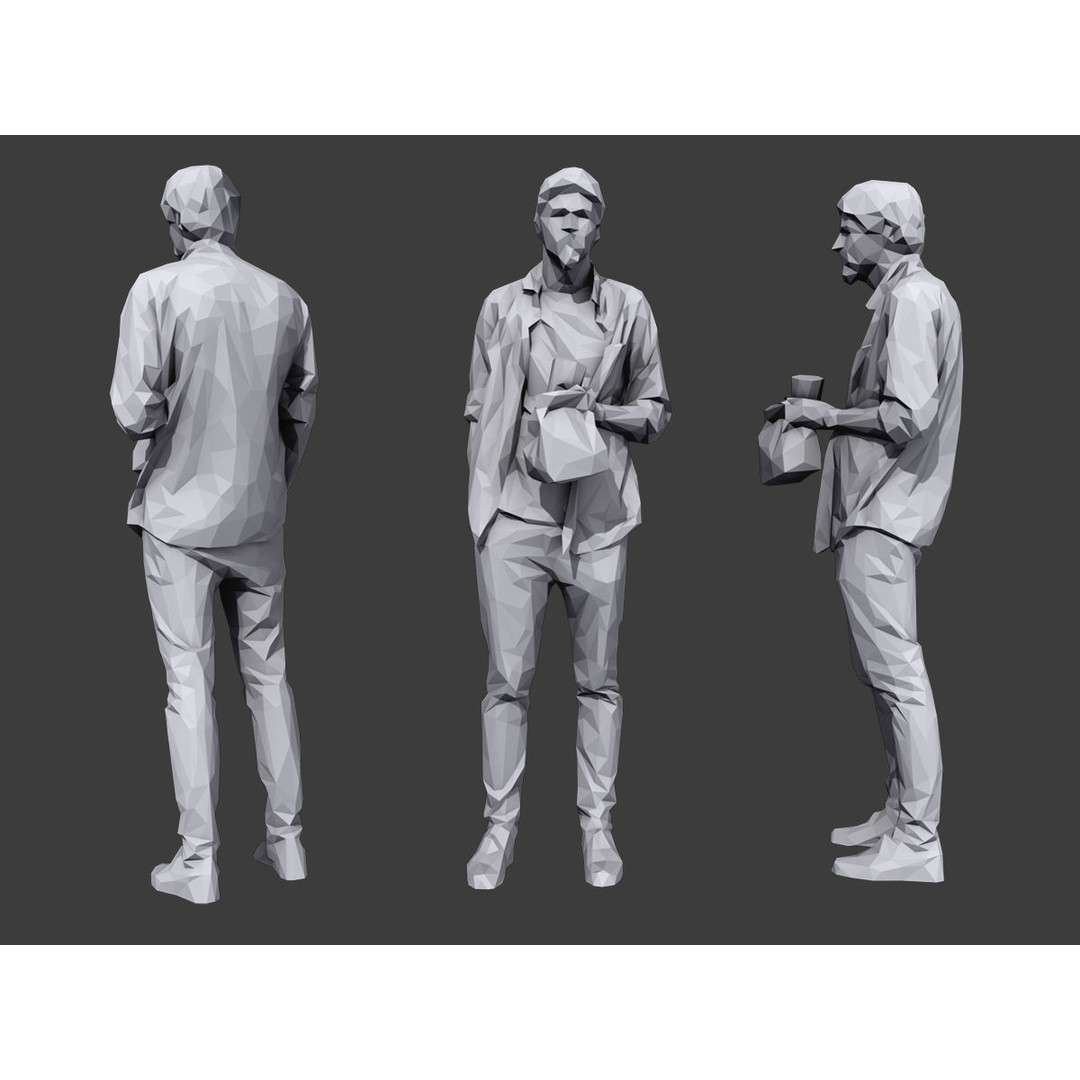 Casual Character 3D Model – Low Poly Stylized People Pack, FBX - View 6
