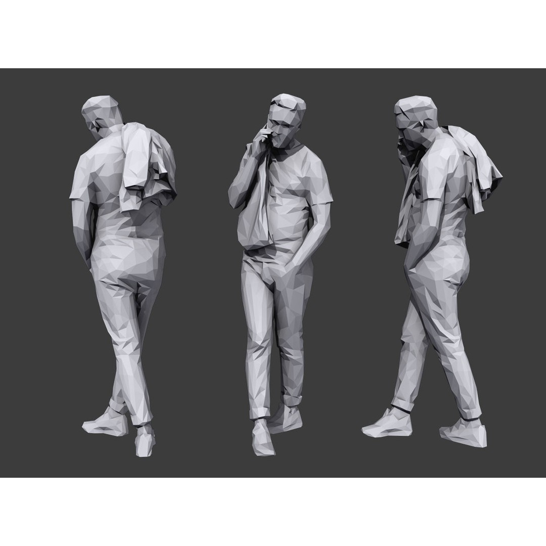 Casual Character 3D Model – Low Poly Stylized People Pack, FBX - View 7